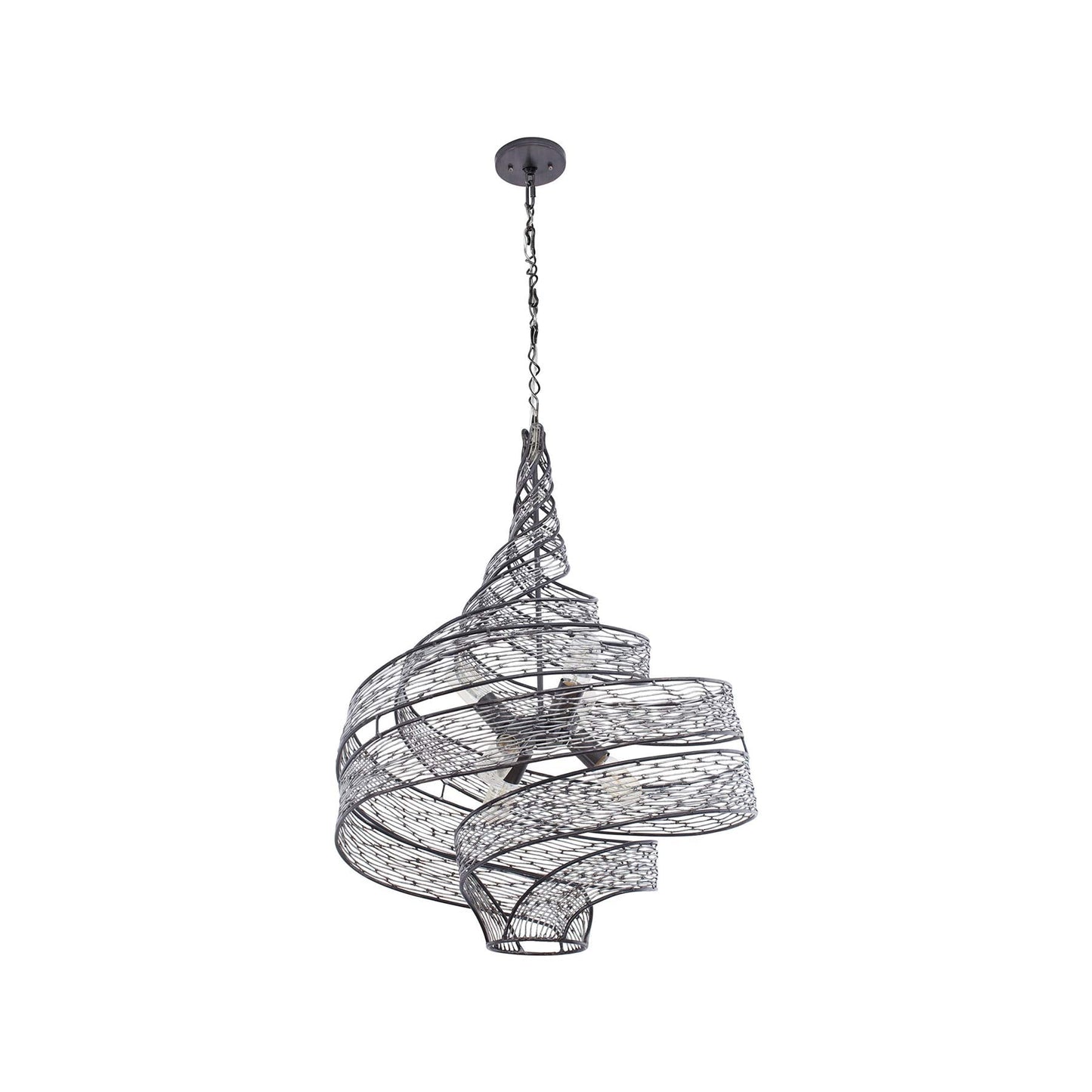Flow Twist Pendant Light in Steel (26-Inch).