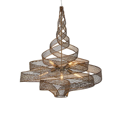 Flow Twist Pendant Light in Hammered Ore (30-Inch).