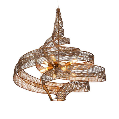 Flow Twist Pendant Light in Hammered Ore (36-Inch).