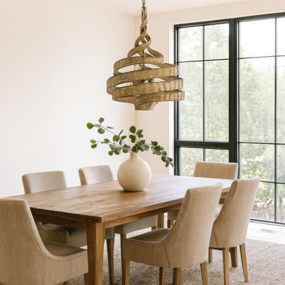 Flow Twist Pendant Light in dining room.