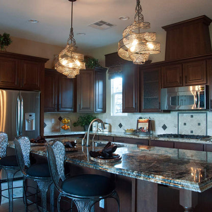 Flow Twist Pendant Light in kitchen.