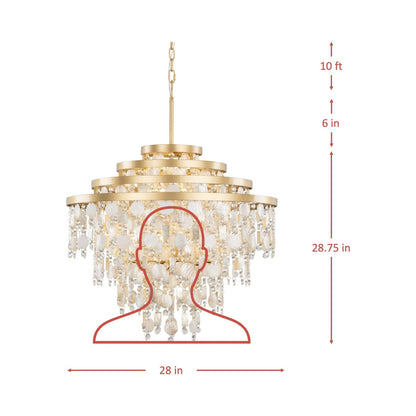 Kalani Chandelier - line drawing.