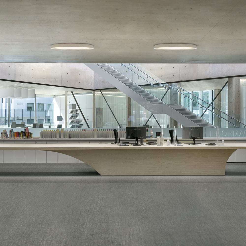 Bigger Flat LED Flush Mount Ceiling Light in office.