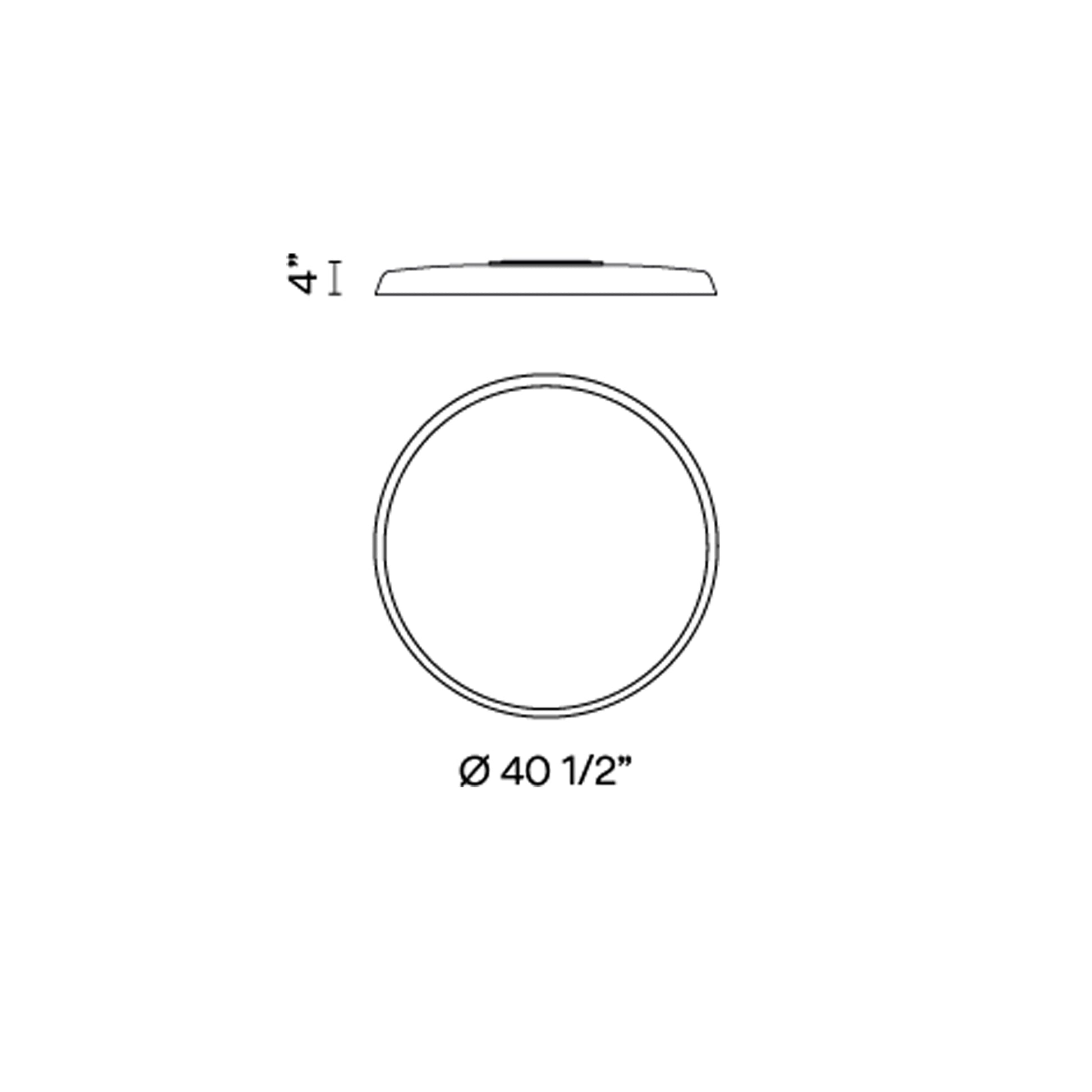 Bigger Flat LED Flush Mount Ceiling Light - line drawing.