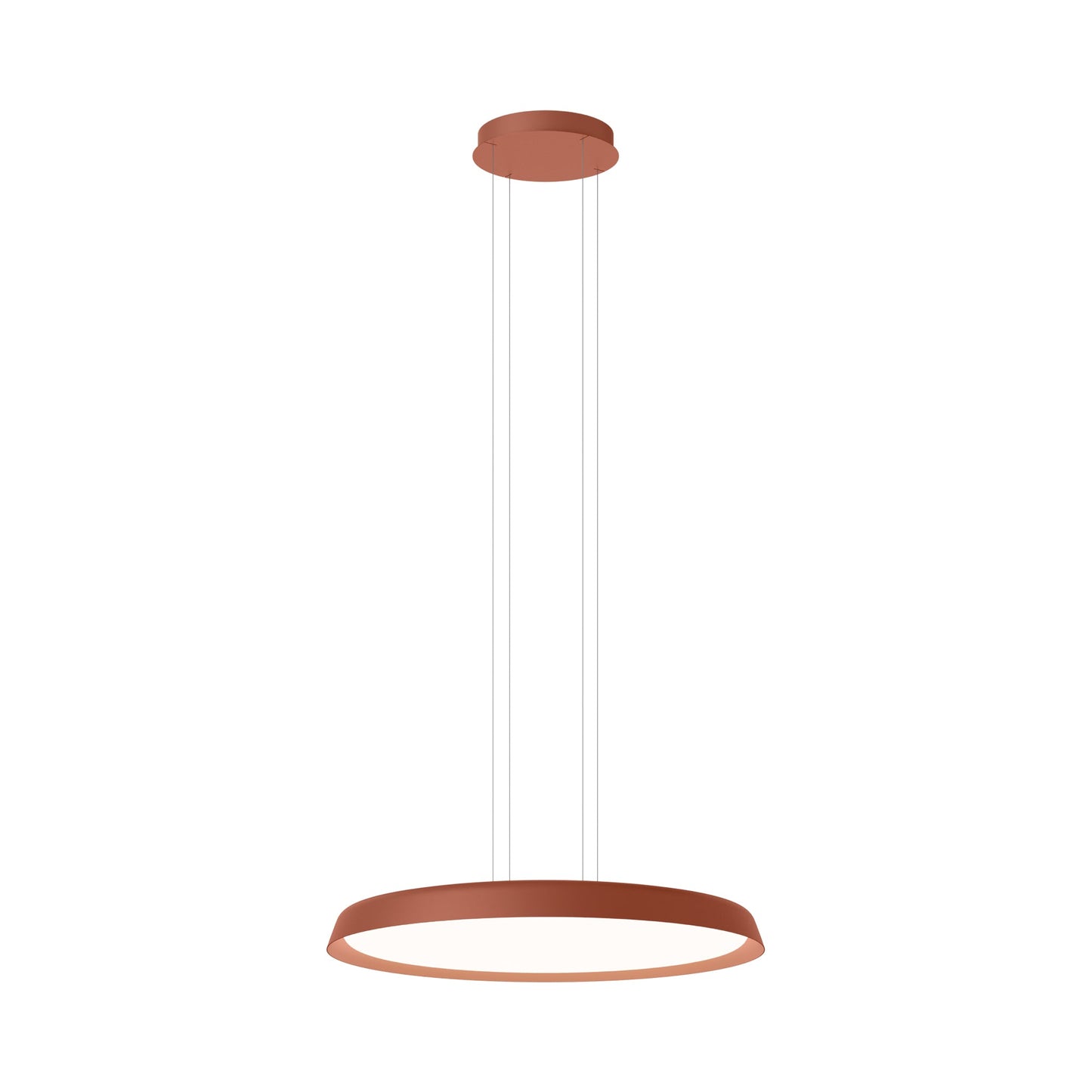 Bigger Flat LED Pendant Light in Terra Red (31.5-Inch).