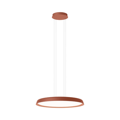 Bigger Flat LED Pendant Light in Terra Red (31.5-Inch).