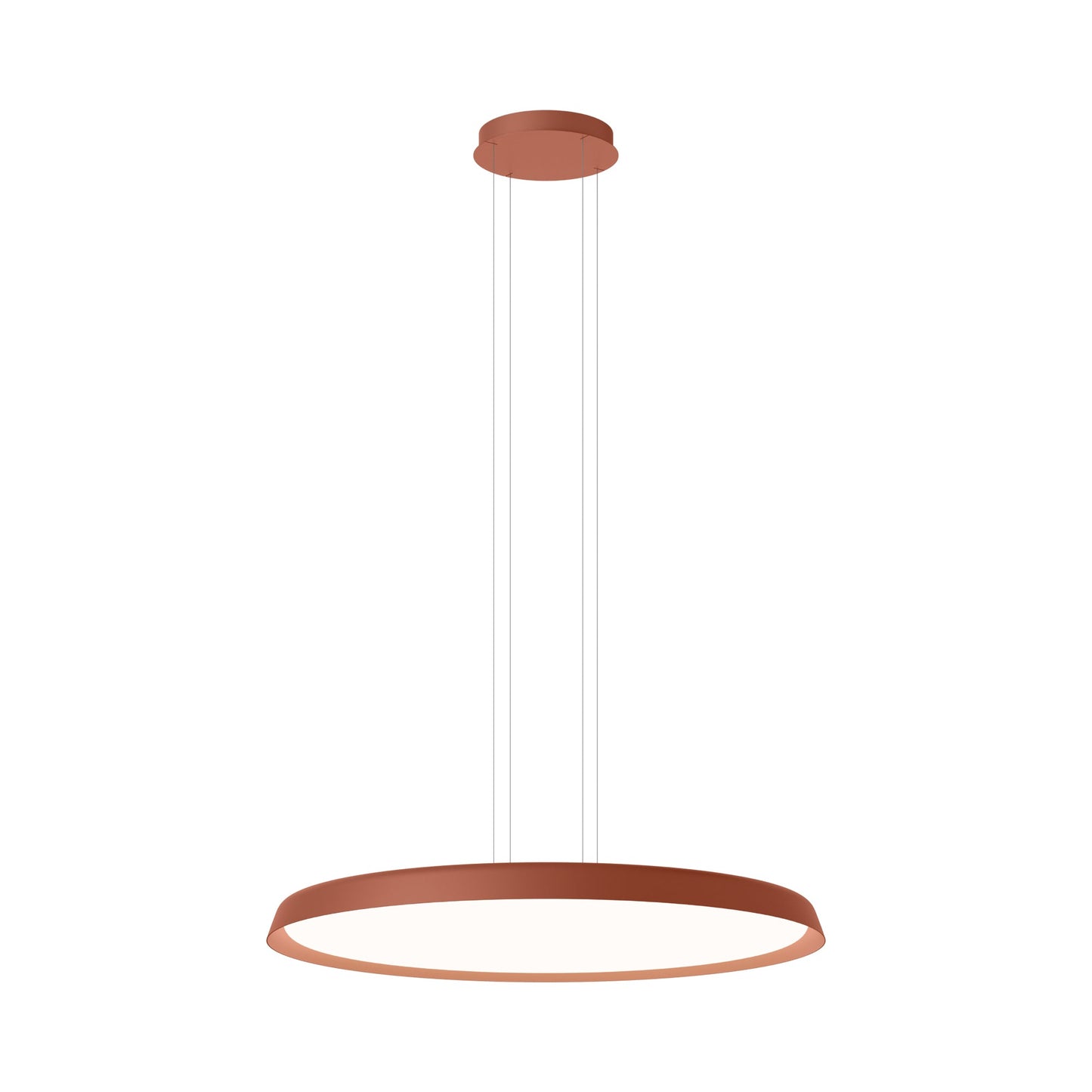 Bigger Flat LED Pendant Light in Terra Red (40.5-Inch).