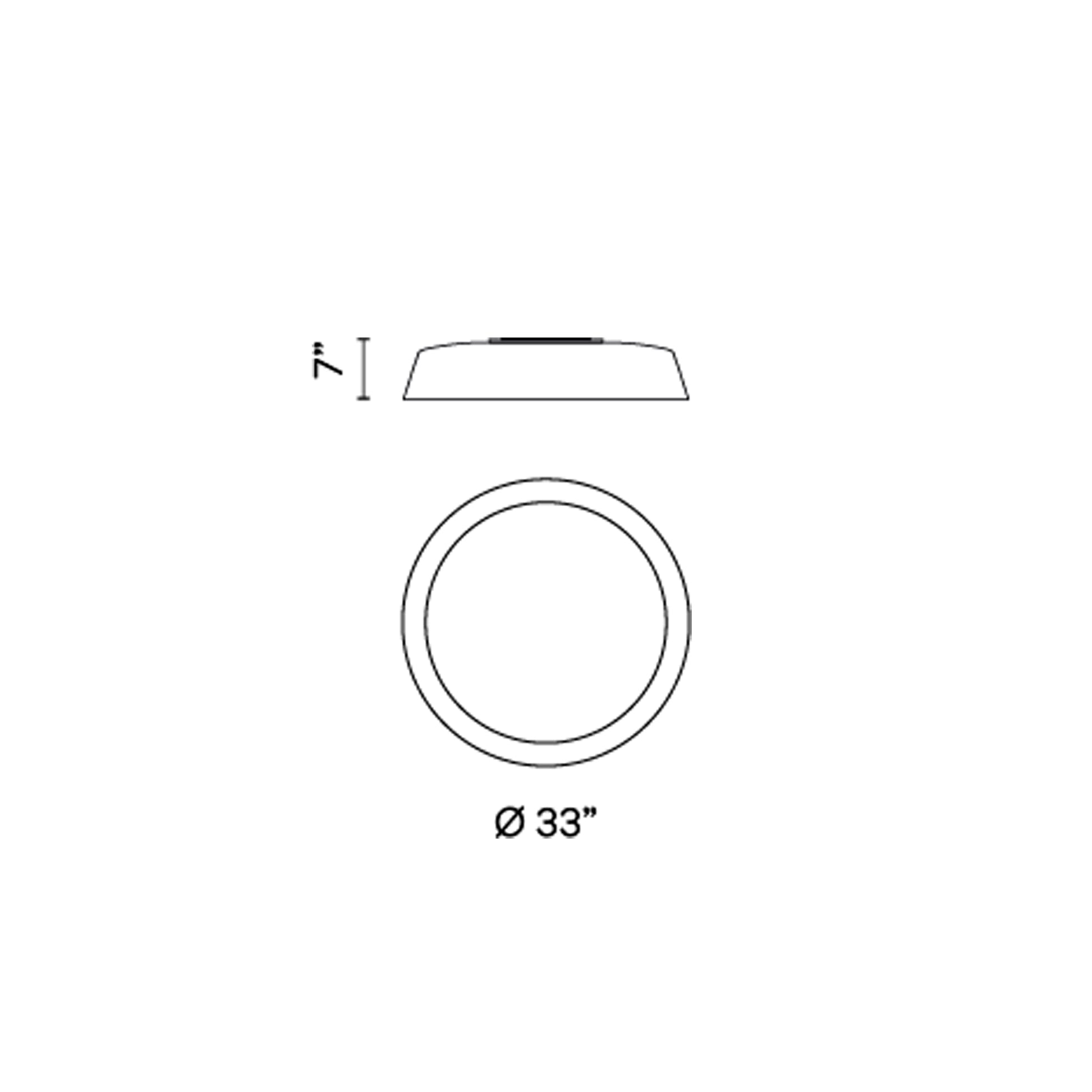 Bigger LED Flush Mount Ceiling Light - line drawing.