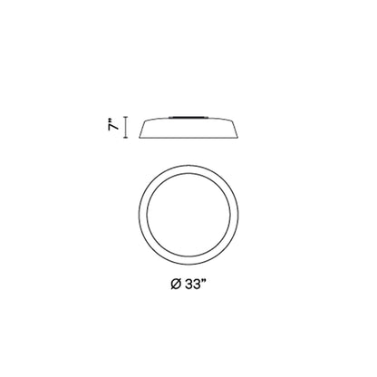 Bigger LED Flush Mount Ceiling Light - line drawing.