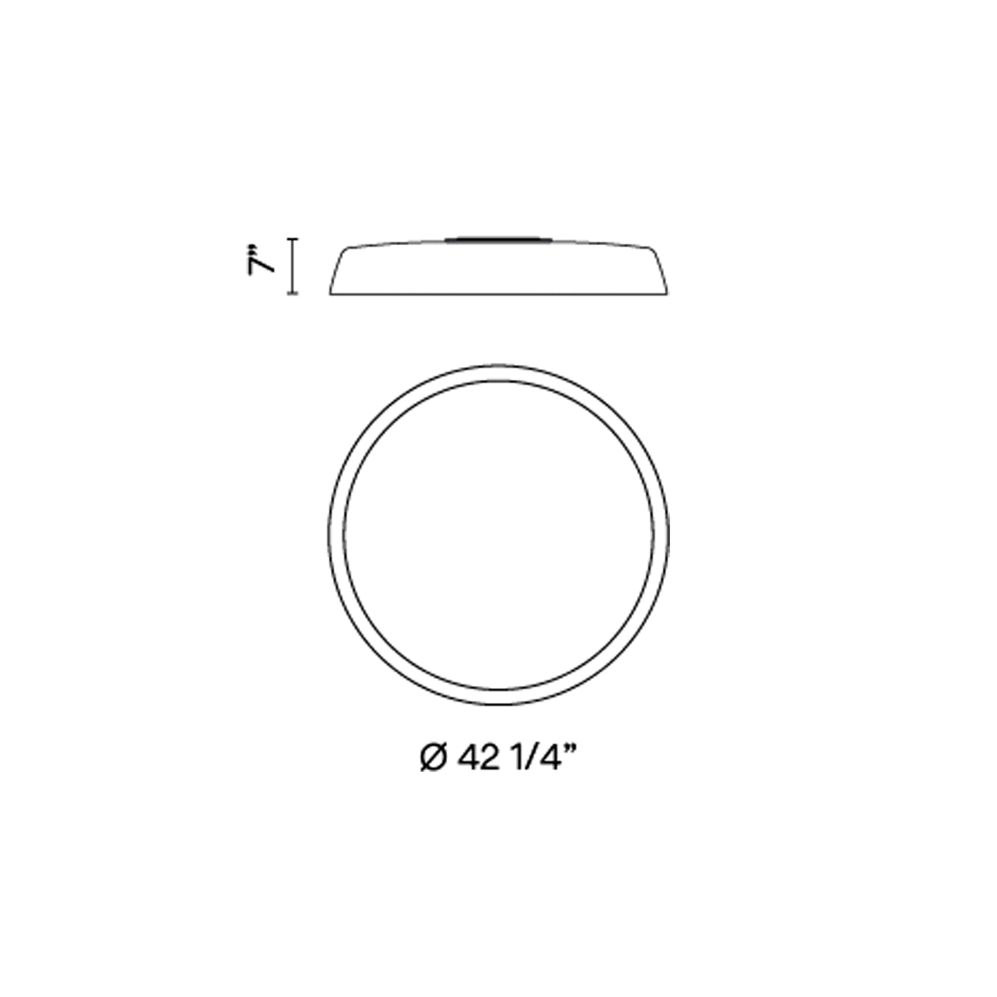 Bigger LED Flush Mount Ceiling Light - line drawing.