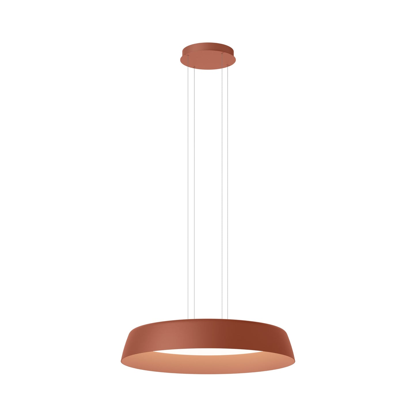 Bigger LED Pendant Light in Terra Red (33-Inch).