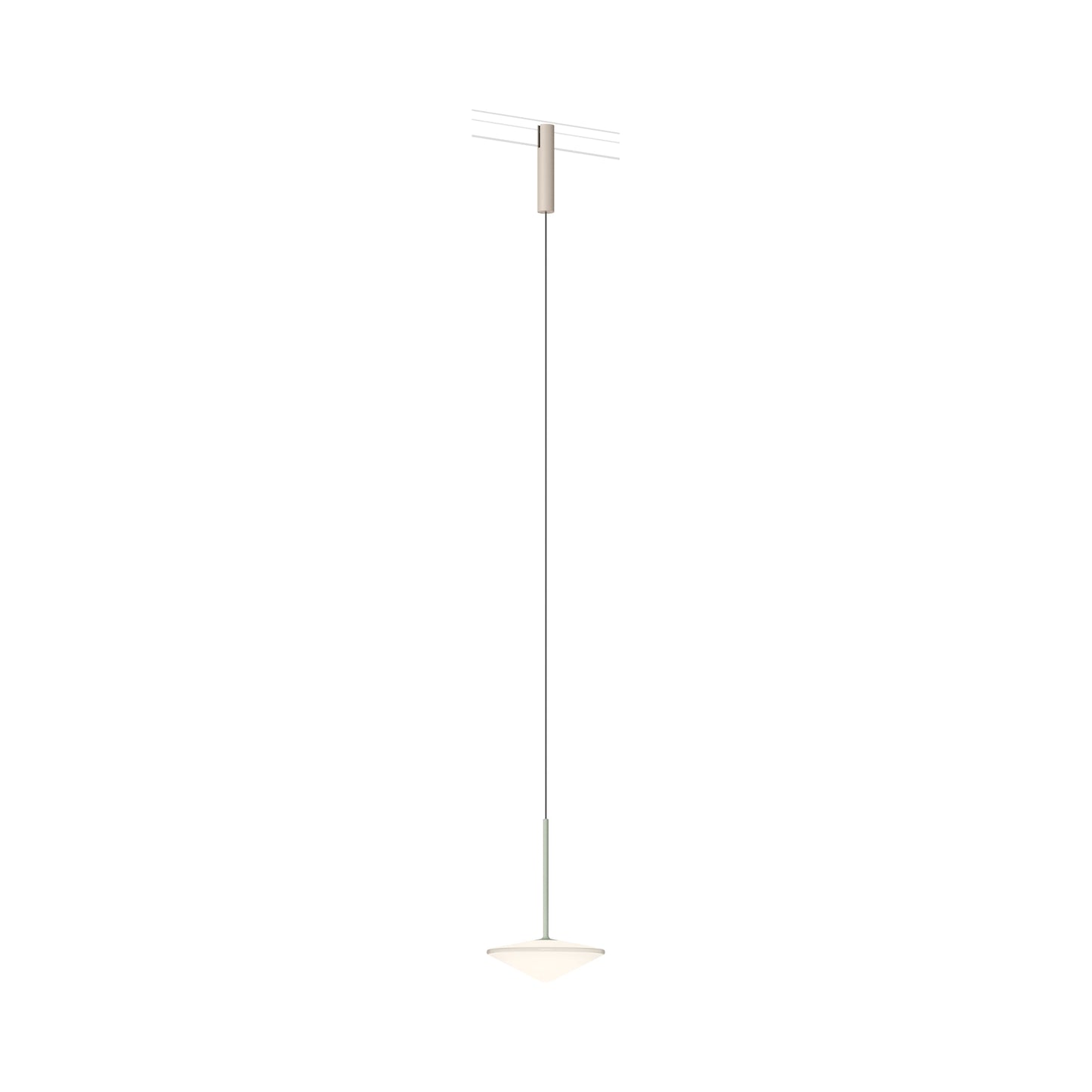 Bind LED Cone Tempo Track Pendant Light in Beige M1/Green.