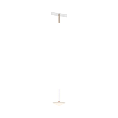 Bind LED Cone Tempo Track Pendant Light in Beige M1/Terra Red.