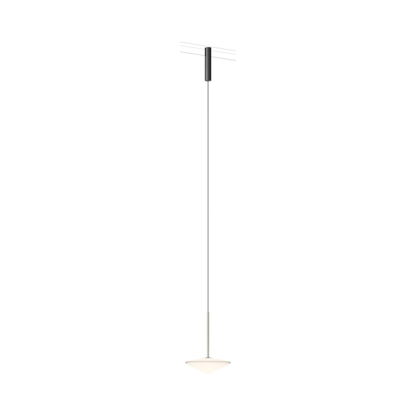 Bind LED Cone Tempo Track Pendant Light in Black/Green.
