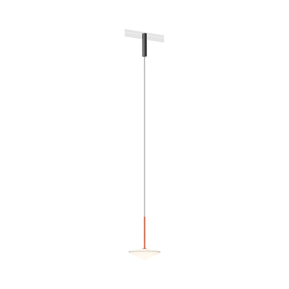 Bind LED Cone Tempo Track Pendant Light in Black/Terra Red.