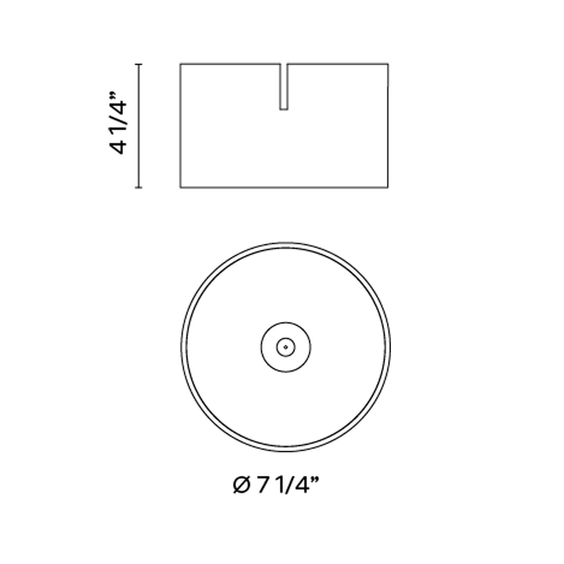 Bind LED Round Track Head - line drawing.