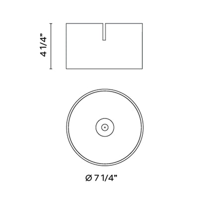 Bind LED Round Track Head - line drawing.