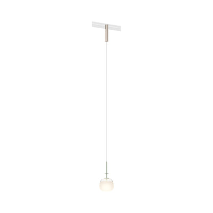 Bind LED Single Tempo Track Pendant Light in Beige M1/Green.