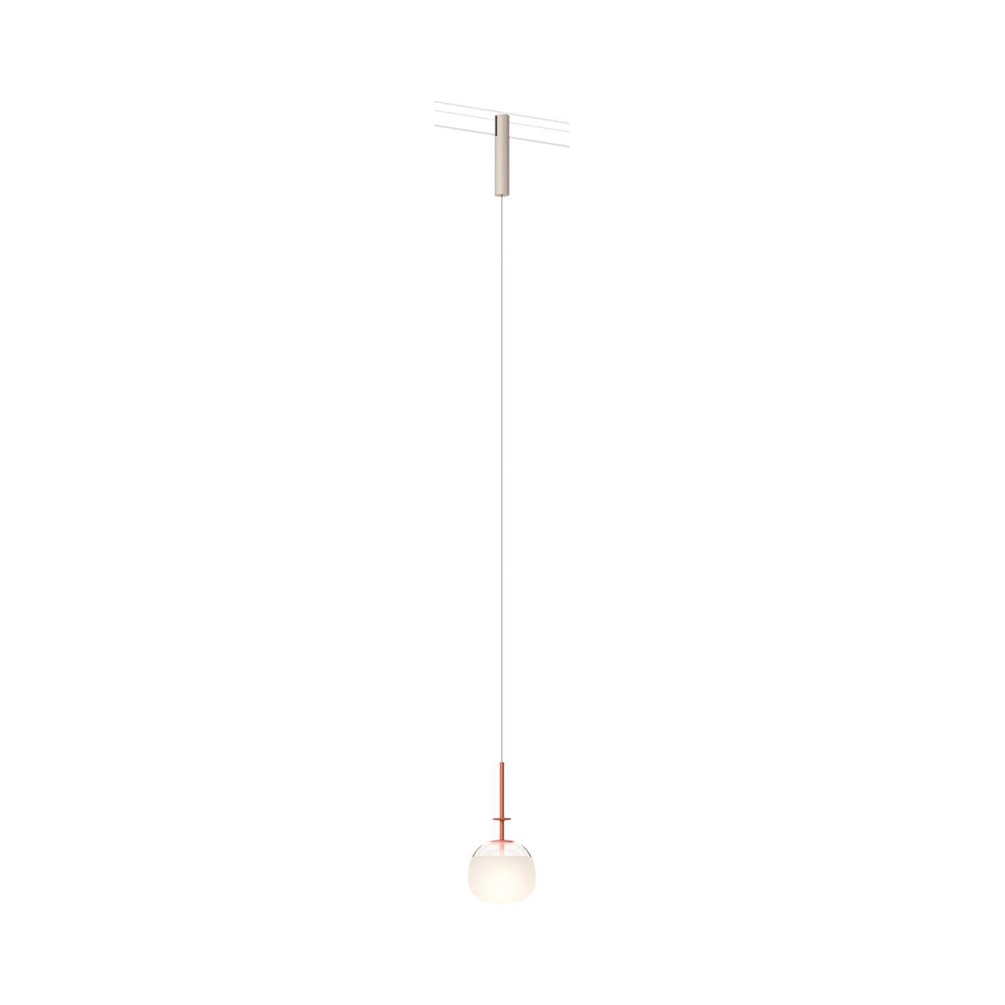 Bind LED Single Tempo Track Pendant Light in Beige M1/Terra Red.