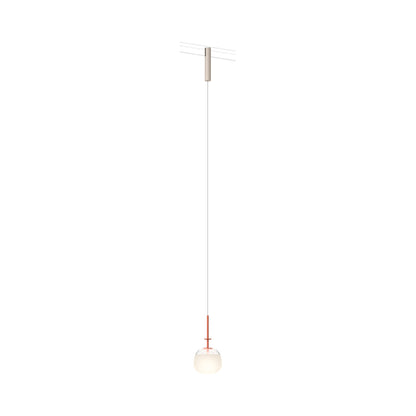 Bind LED Single Tempo Track Pendant Light in Beige M1/Terra Red.