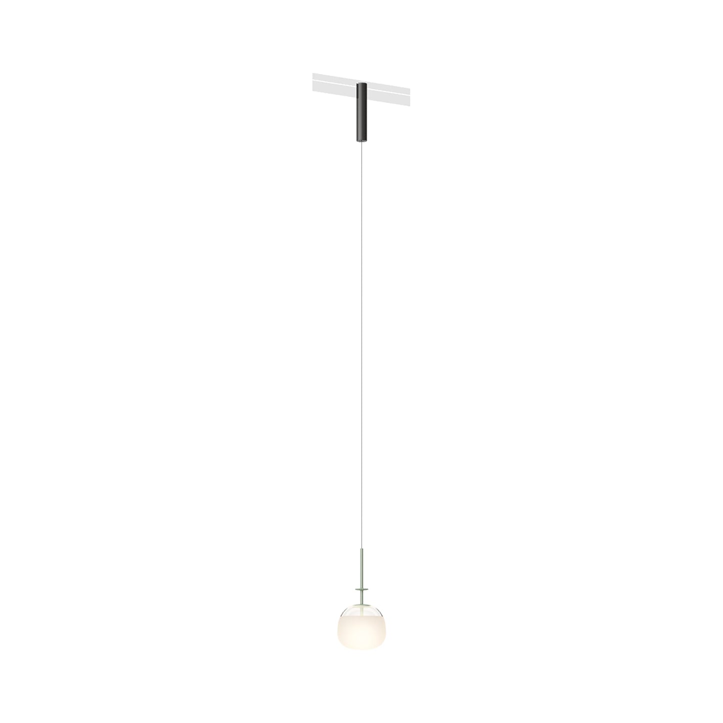 Bind LED Single Tempo Track Pendant Light in Black/Green.
