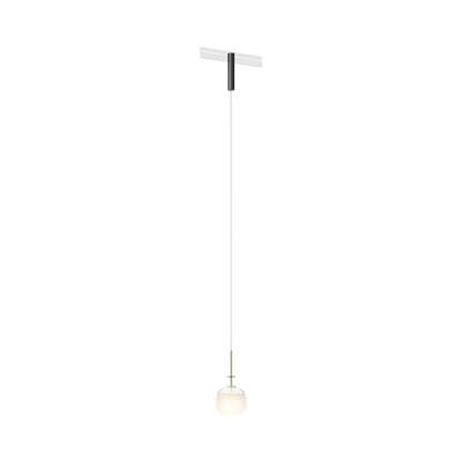 Bind LED Single Tempo Track Pendant Light in Black/Green.
