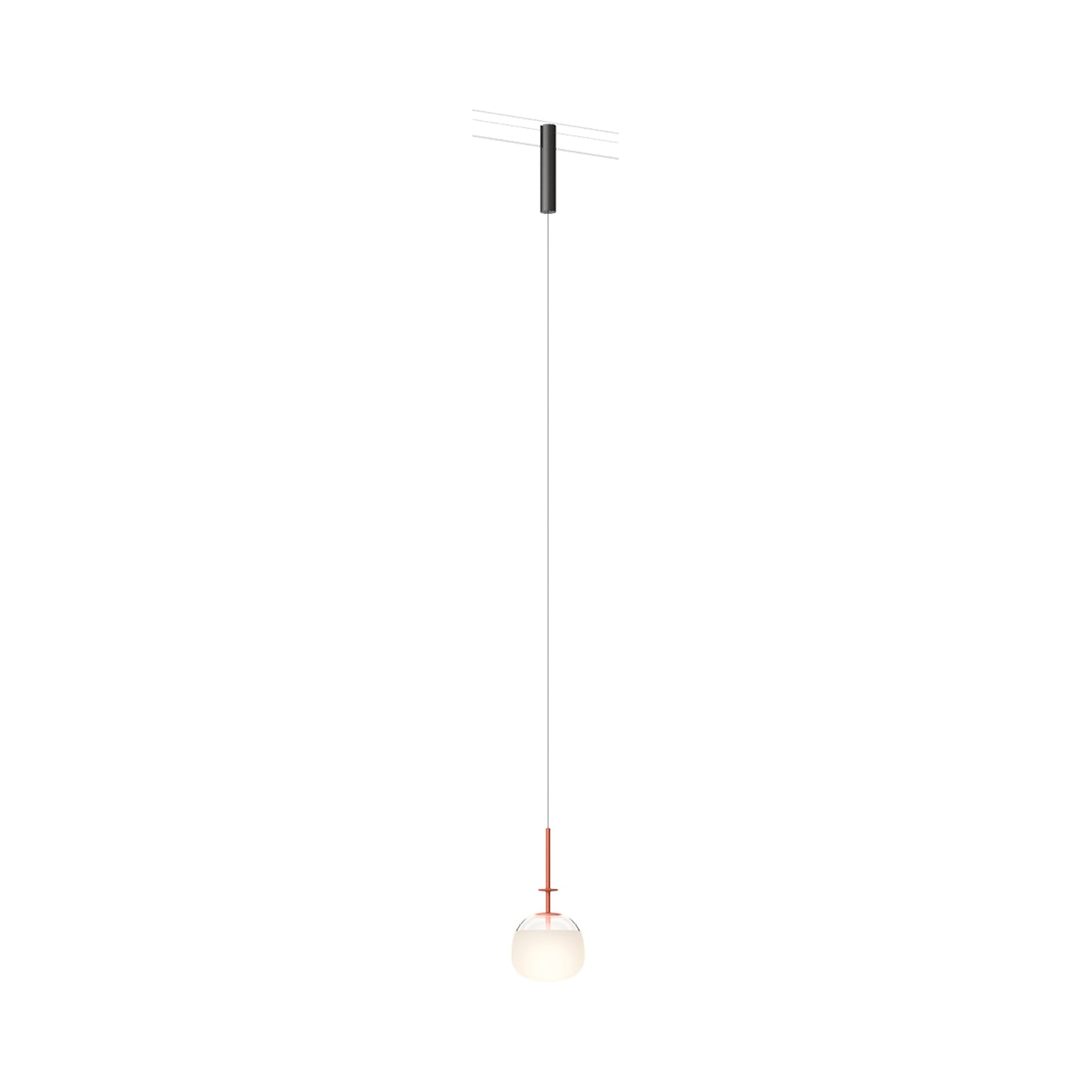 Bind LED Single Tempo Track Pendant Light in Black/Terra Red.