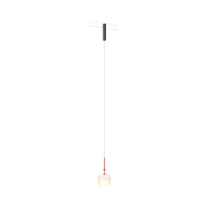 Bind LED Single Tempo Track Pendant Light in Black/Terra Red.