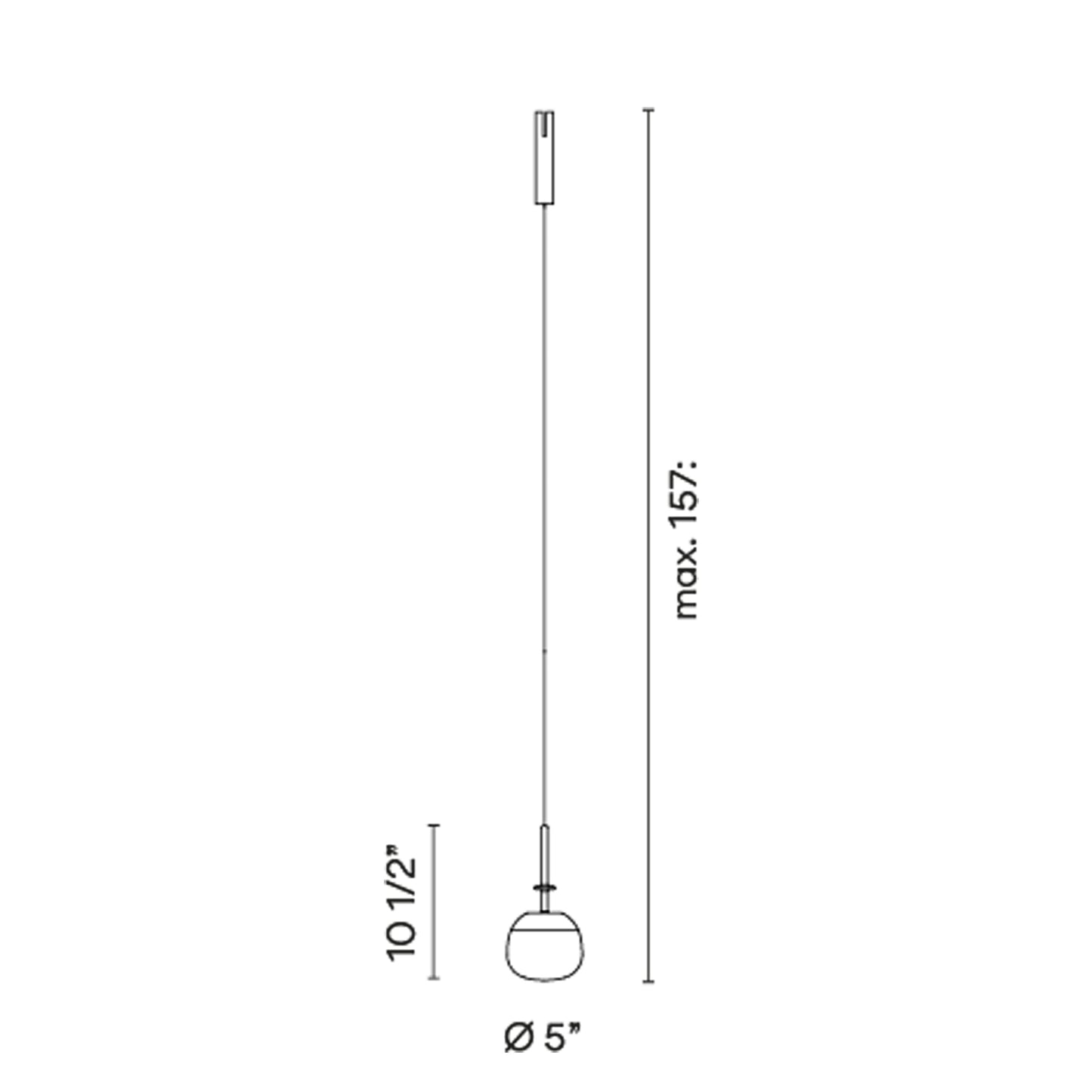 Bind LED Single Tempo Track Pendant Light - line drawing.