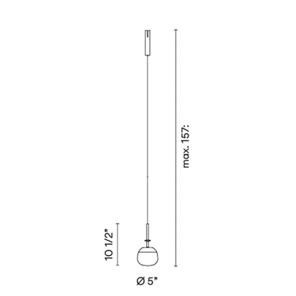 Bind LED Single Tempo Track Pendant Light - line drawing.
