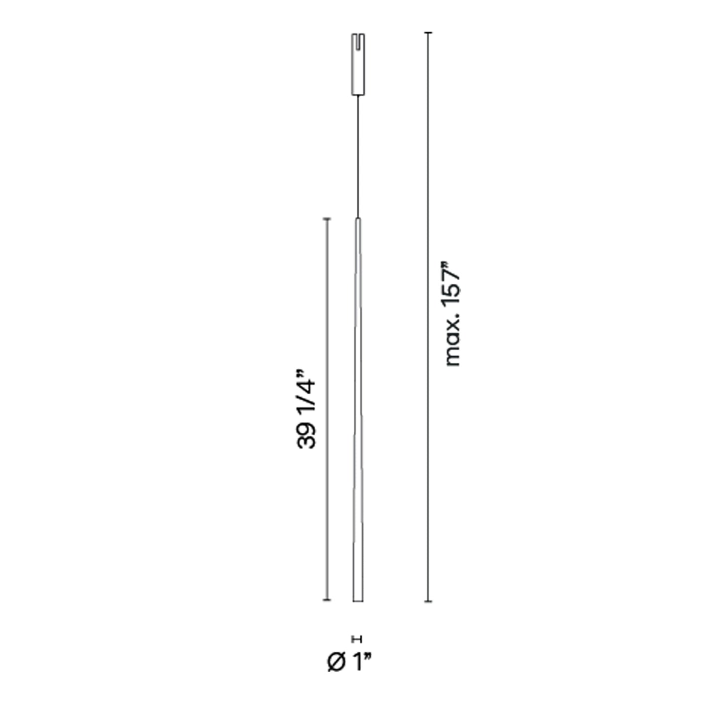 Bind LED Slim Track Pendant Light - line drawing.