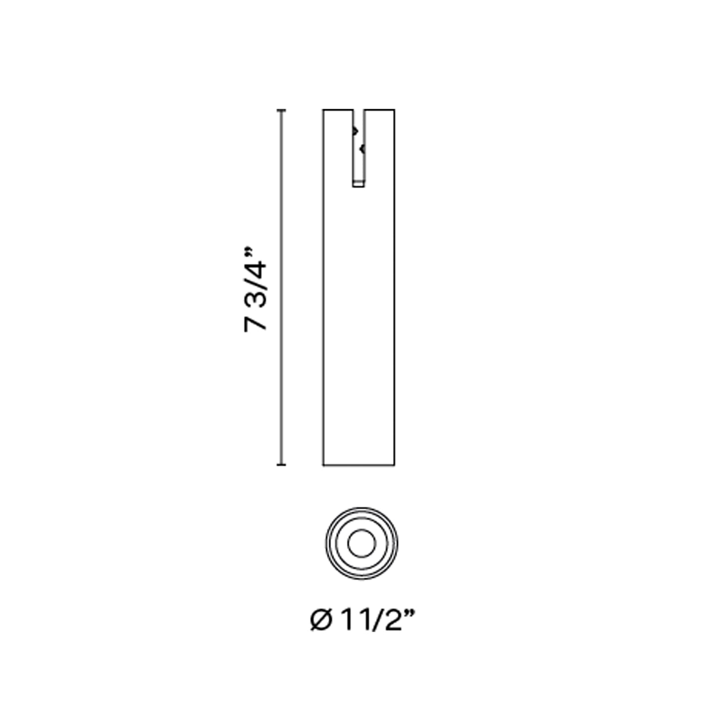 Bind LED Track Head - line drawing.