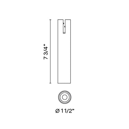 Bind LED Track Head - line drawing.