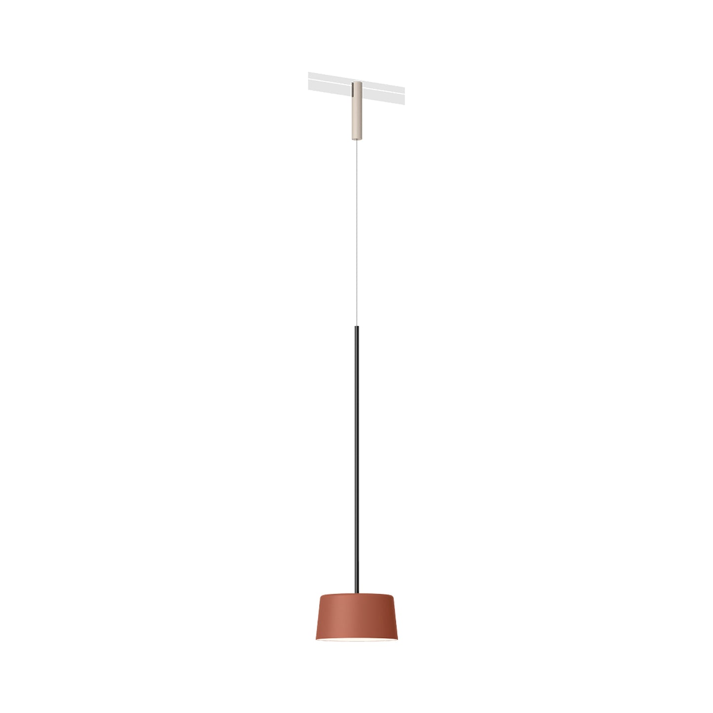 Bind LED Tube Track Pendant Light in Beige M1/Terra Red.