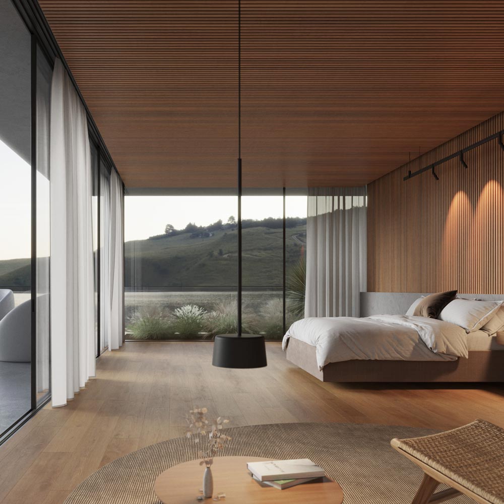 Bind LED Tube Track Pendant Light in bedroom.