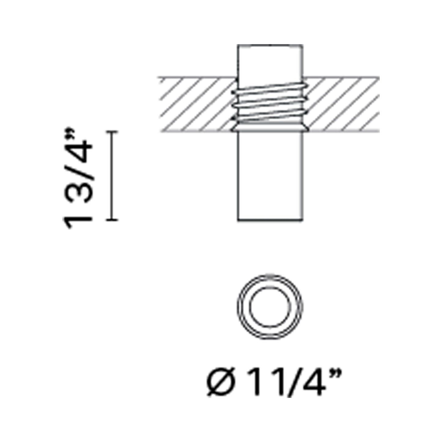 Bind Solo LED Cylinder Flush Mount Ceiling Light - line drawing.
