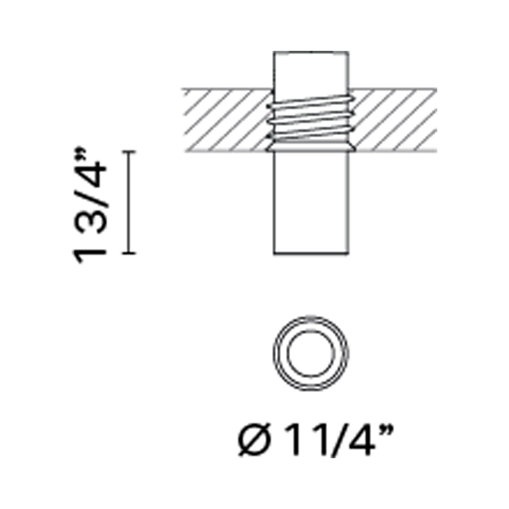 Bind Solo LED Cylinder Flush Mount Ceiling Light - line drawing.