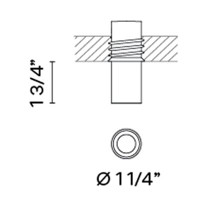 Bind Solo LED Cylinder Flush Mount Ceiling Light - line drawing.