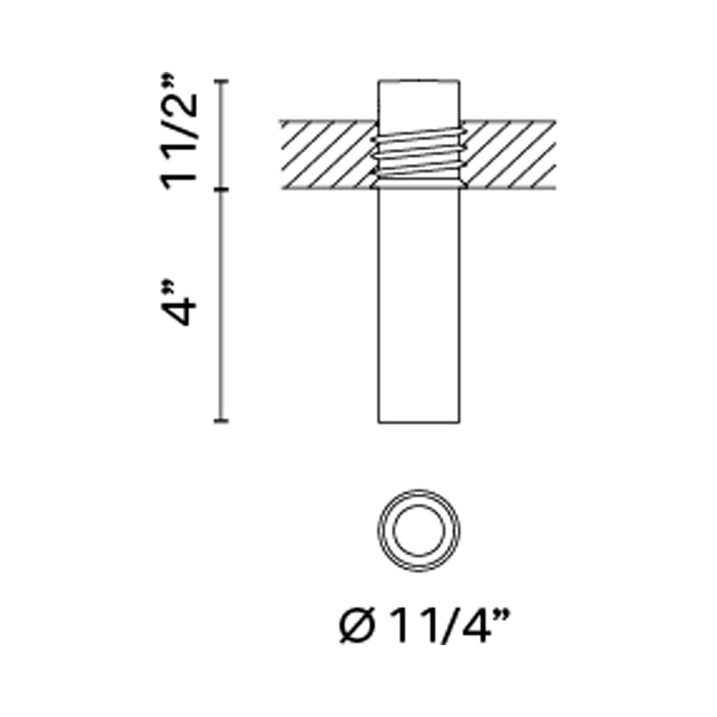 Bind Solo LED Cylinder Flush Mount Ceiling Light - line drawing.