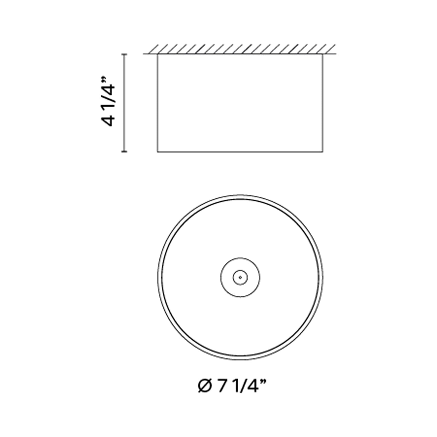 Bind Solo LED Round Flush Mount Ceiling Light - line drawing.