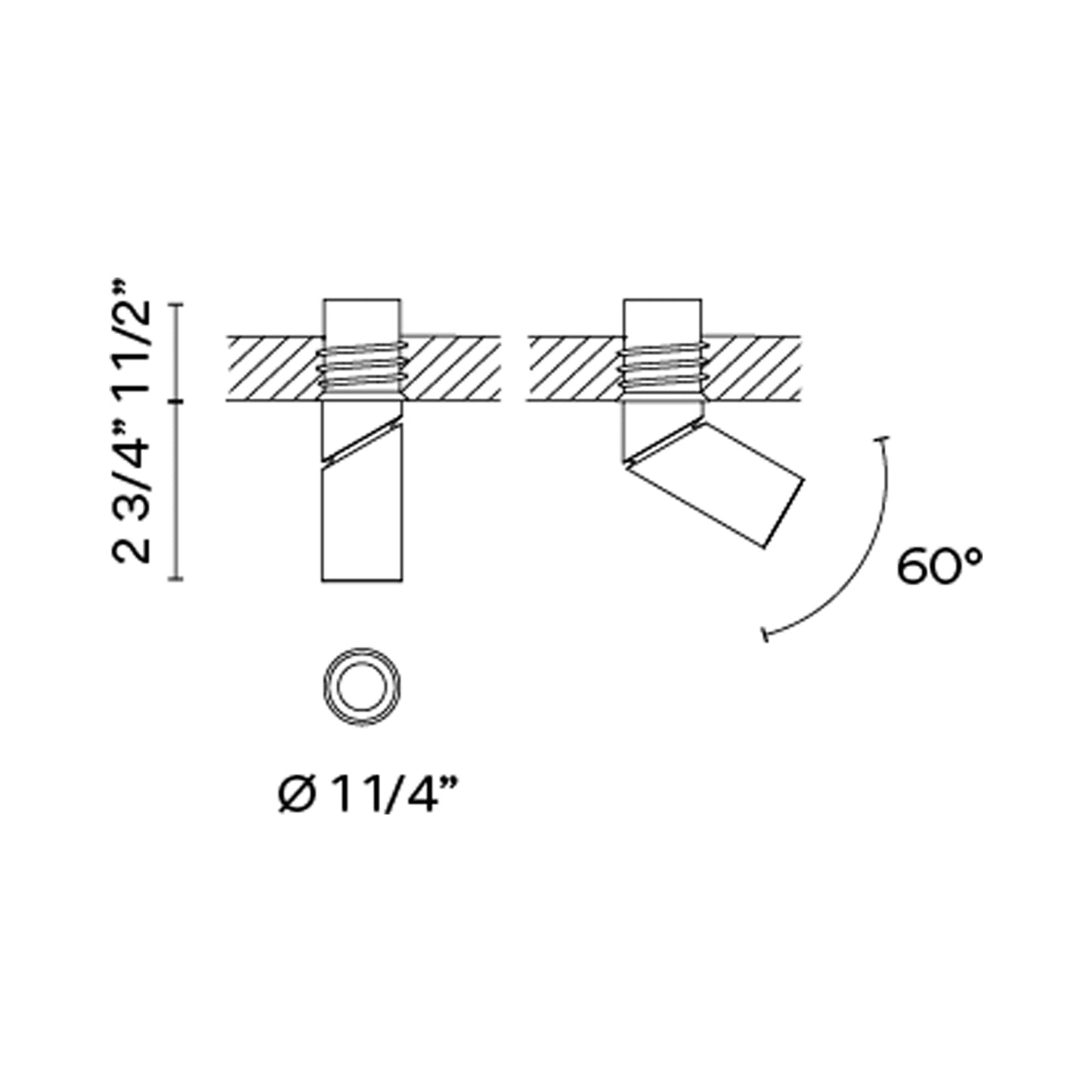 Bind Solo LED Spot Light - line drawing.