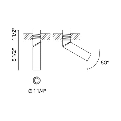 Bind Solo LED Spot Light - line drawing.