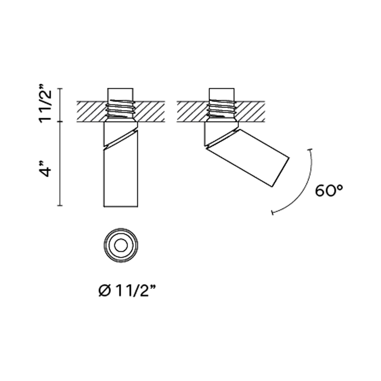 Bind Solo LED Spot Light - line drawing.
