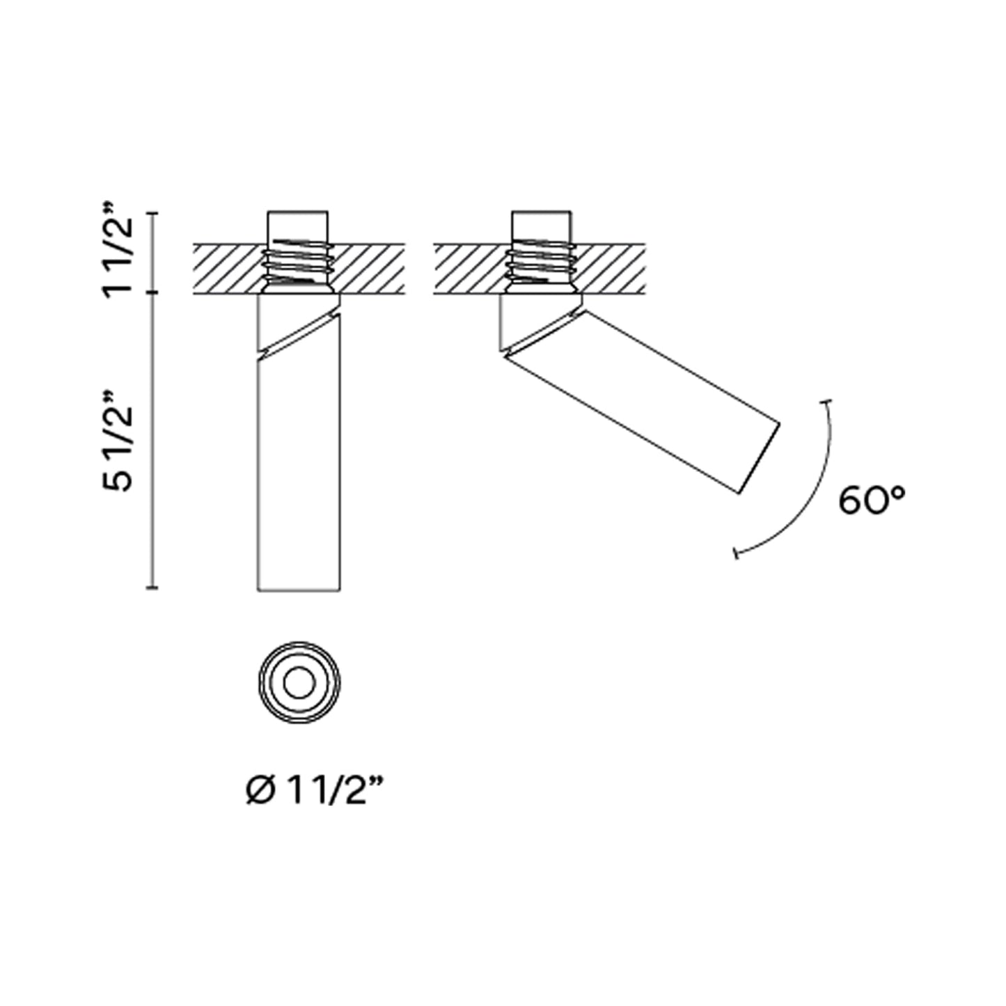 Bind Solo LED Spot Light - line drawing.