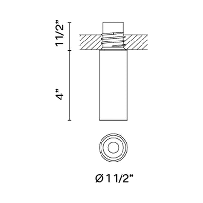 Bind Solo LED Tube Flush Mount Ceiling Light - line drawing.