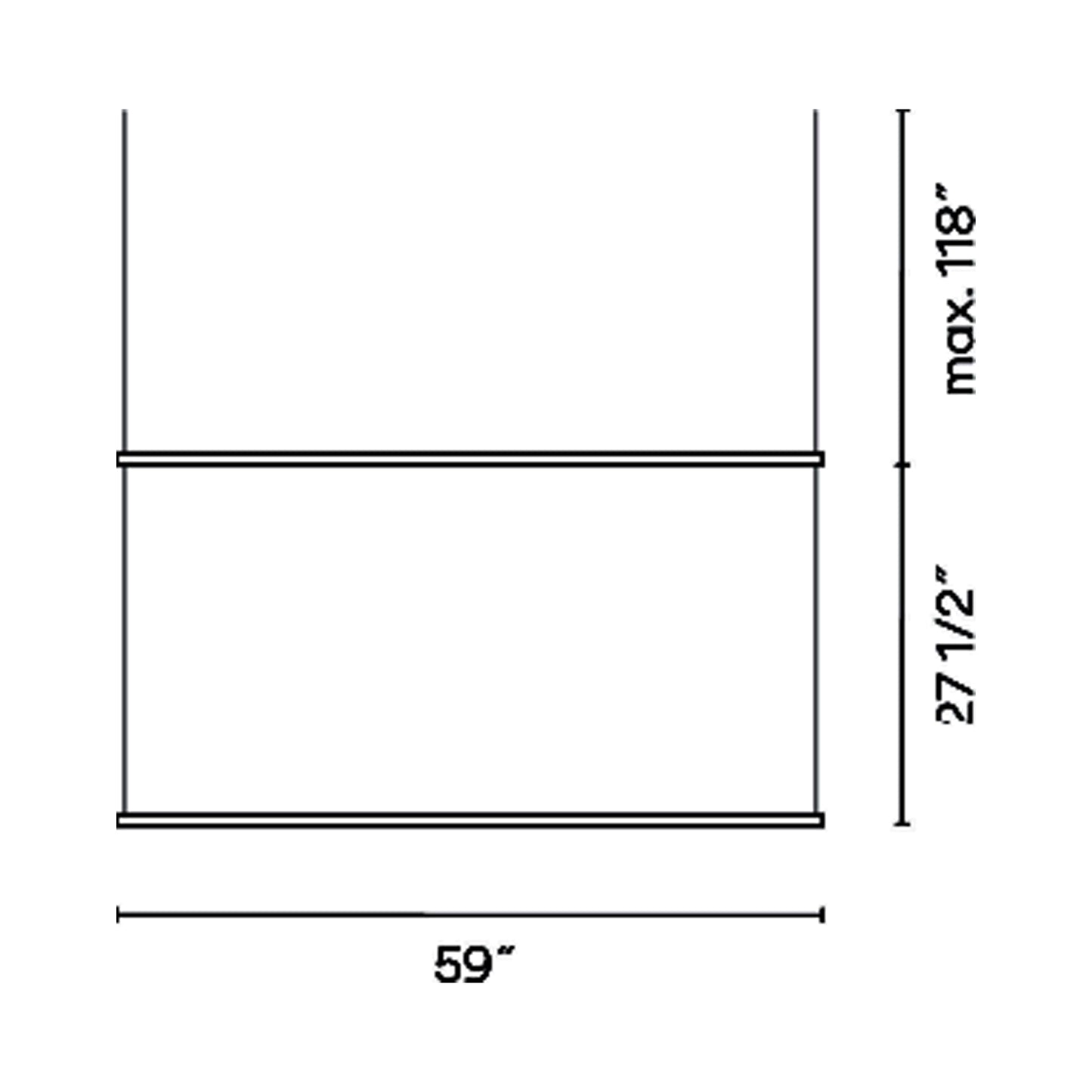Circus Double Bar Track - line drawing.