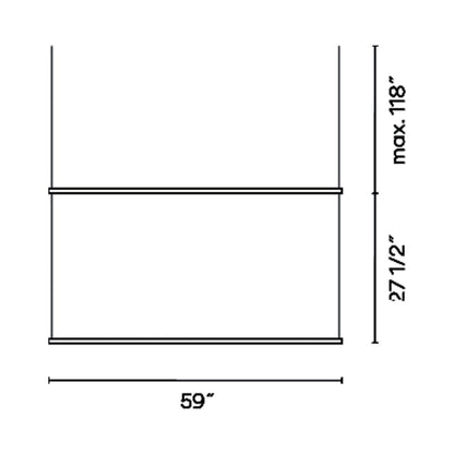 Circus Double Bar Track - line drawing.