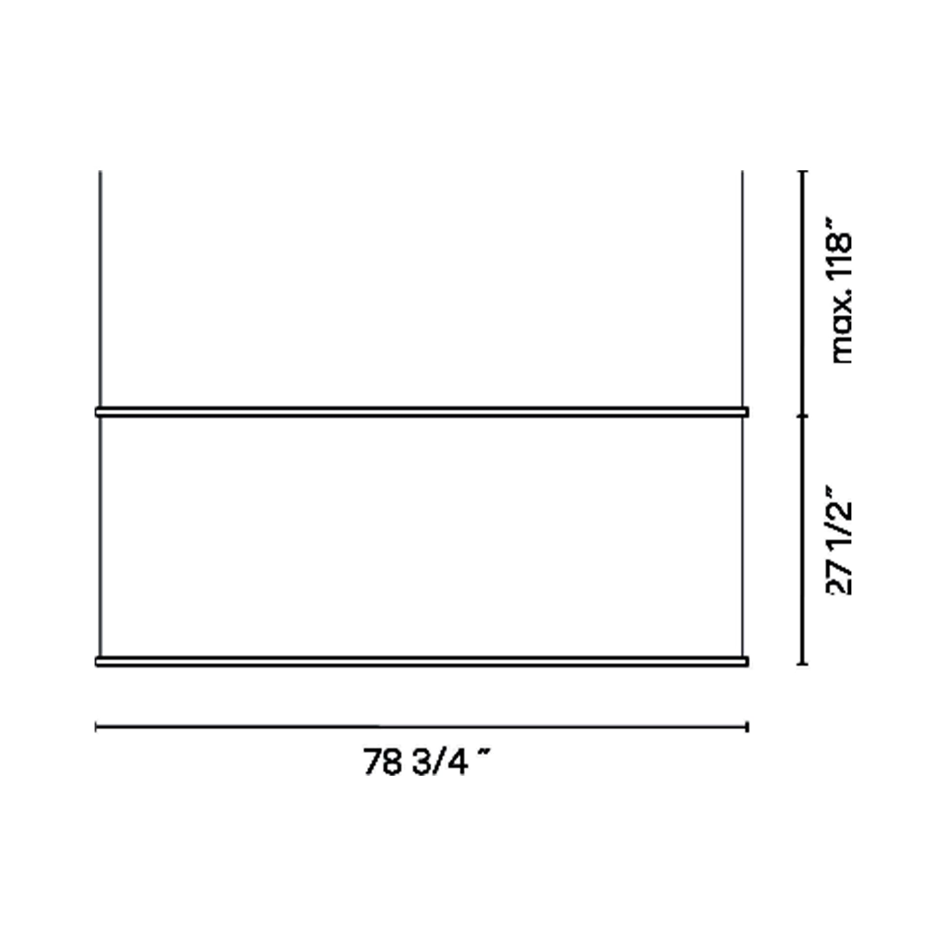 Circus Double Bar Track - line drawing.