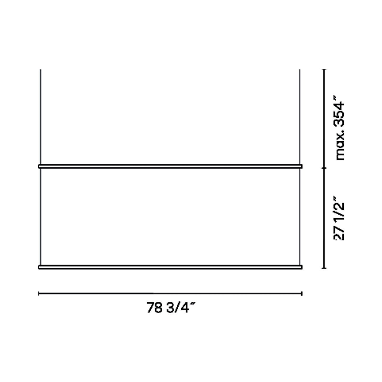 Circus Double Bar Track - line drawing.