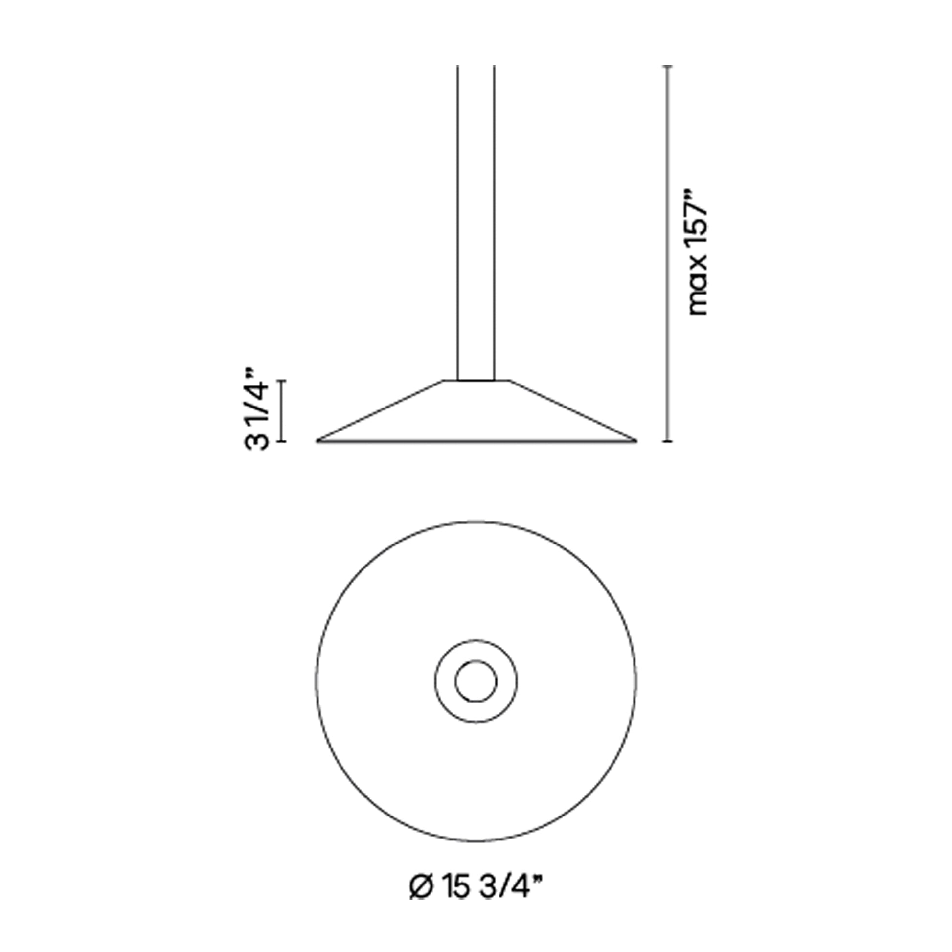 Circus LED Close Proximity Track Pendant Light - line drawing.